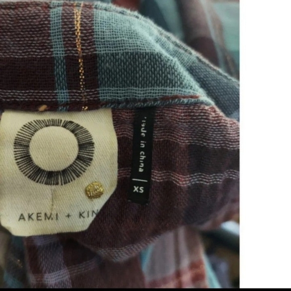 ANTHRO Akemi + Kin "Cleora" Plaid Sparkle Tunic XS - Picture 8 of 8